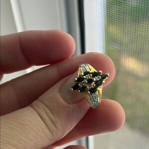 925 Silver  OBJ Gold Vermeil Cocktail Ring